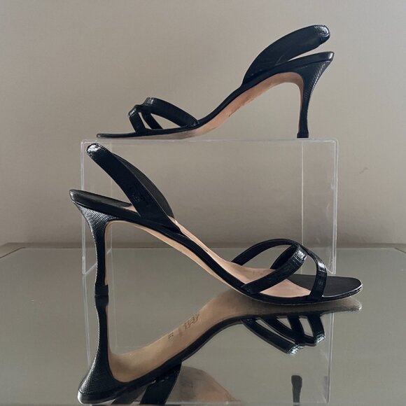 Manolo Blahnik Kitten Heel Black Sandals 70mm - Size 37 - Picture 2 of 7